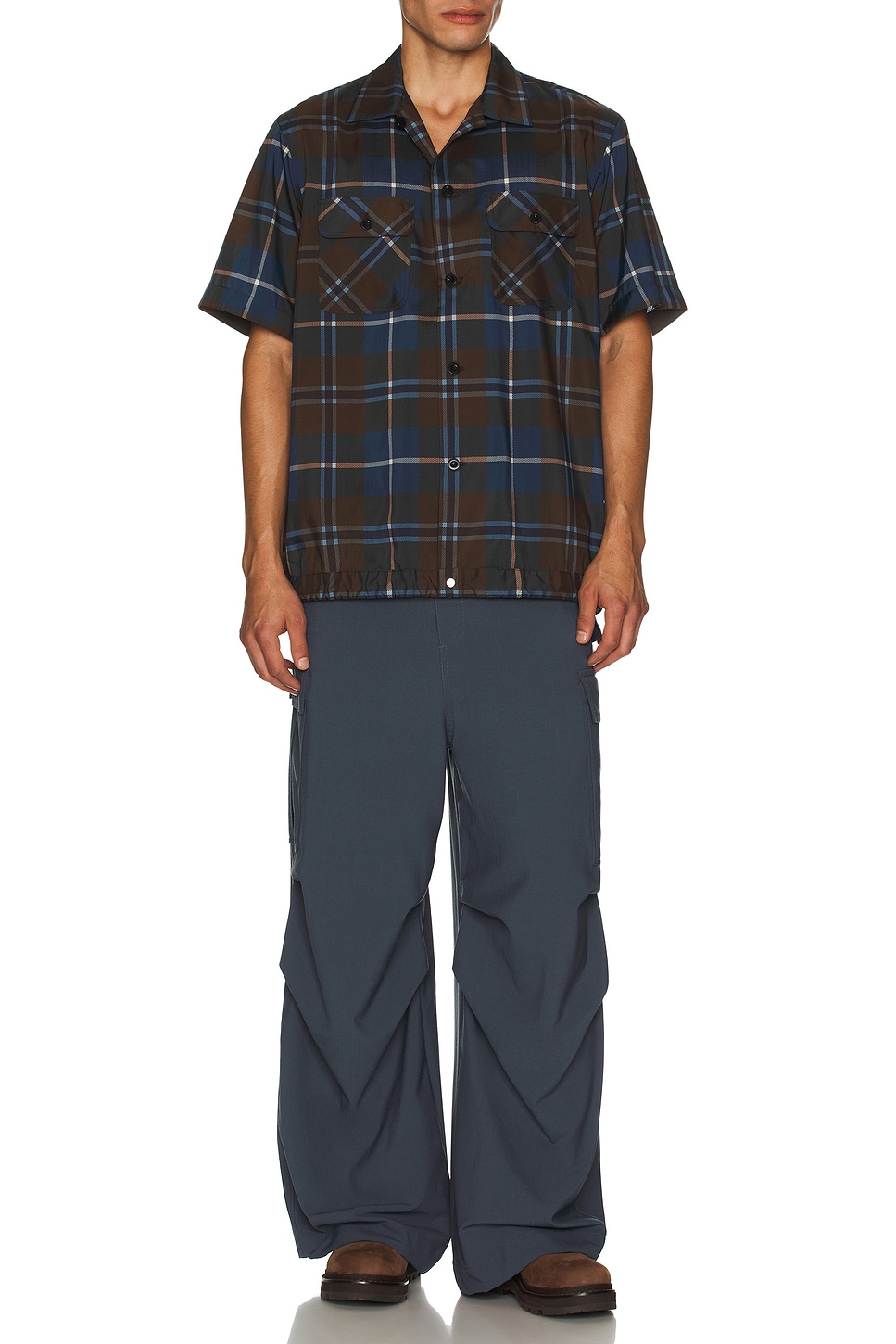 Клетчатая рубашка Sacai, Brown & Blue
Клетчатая рубашка Sacai, Brown & Blue