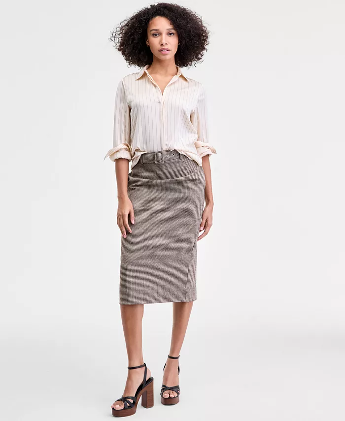 Женская юбка миди с узором «гусиная лапка» и поясом French Connection, коричневый
Женская юбка миди с узором «гусиная лапка» и поясом French Connection, коричневый