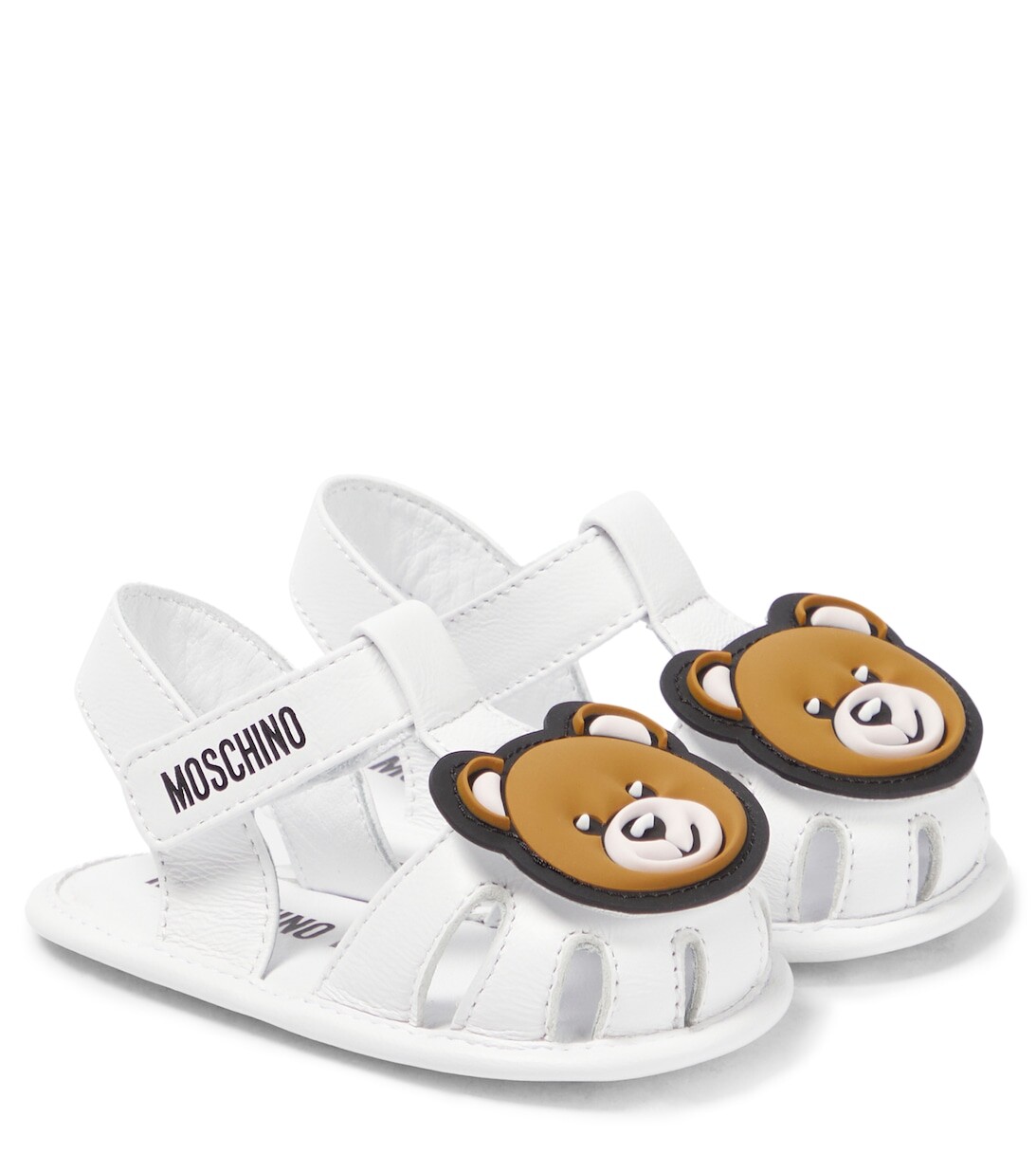 Кожаные сандалии Baby Teddy Bear Moschino, белый
Кожаные сандалии Baby Teddy Bear Moschino, белый