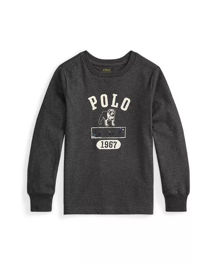Детская хлопковая футболка с длинным рукавом и принтом для мальчиков Polo Ralph Lauren, серый
Детская хлопковая футболка с длинным рукавом и принтом для мальчиков Polo Ralph Lauren, серый