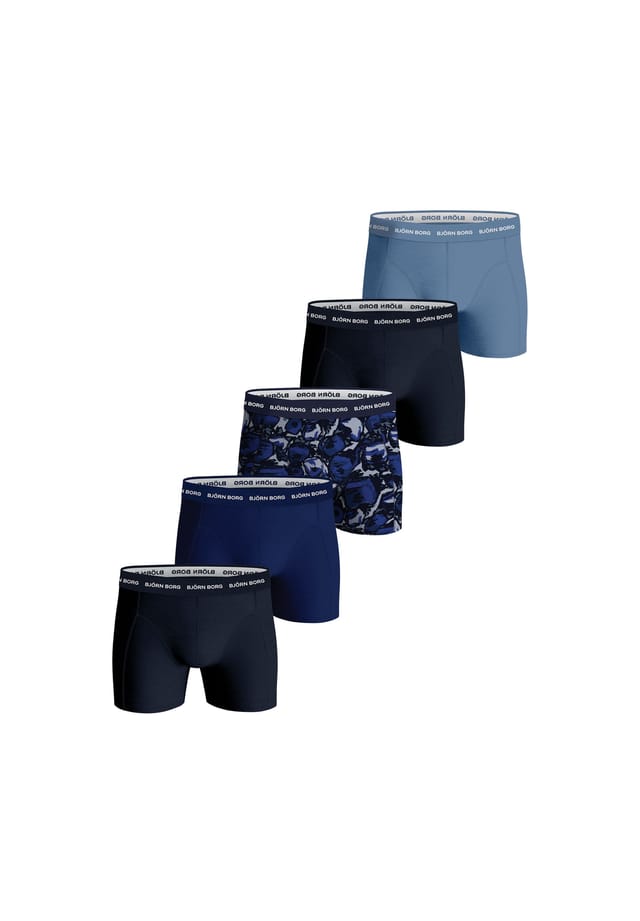 Боксеры 5 пар в упаковке - хлопковые эластичные плавки нижние трусы с хлопковым логотипом на поясе Björn Borg, синий
Боксеры 5 пар в упаковке - хлопковые эластичные плавки нижние трусы с хлопковым логотипом на поясе Björn Borg, синий