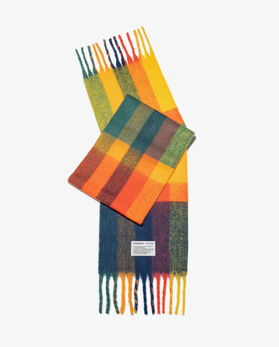 Шарф из полиэстера с клетчатым принтом D.Franklin, желтый 
Шарф из полиэстера с клетчатым принтом D.Franklin, желтый