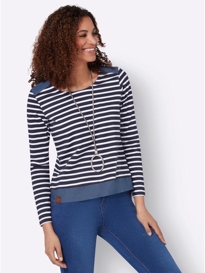 Полосатая рубашка темно-синего и экрю цвета WITT WEIDEN
Полосатая рубашка темно-синего и экрю цвета WITT WEIDEN