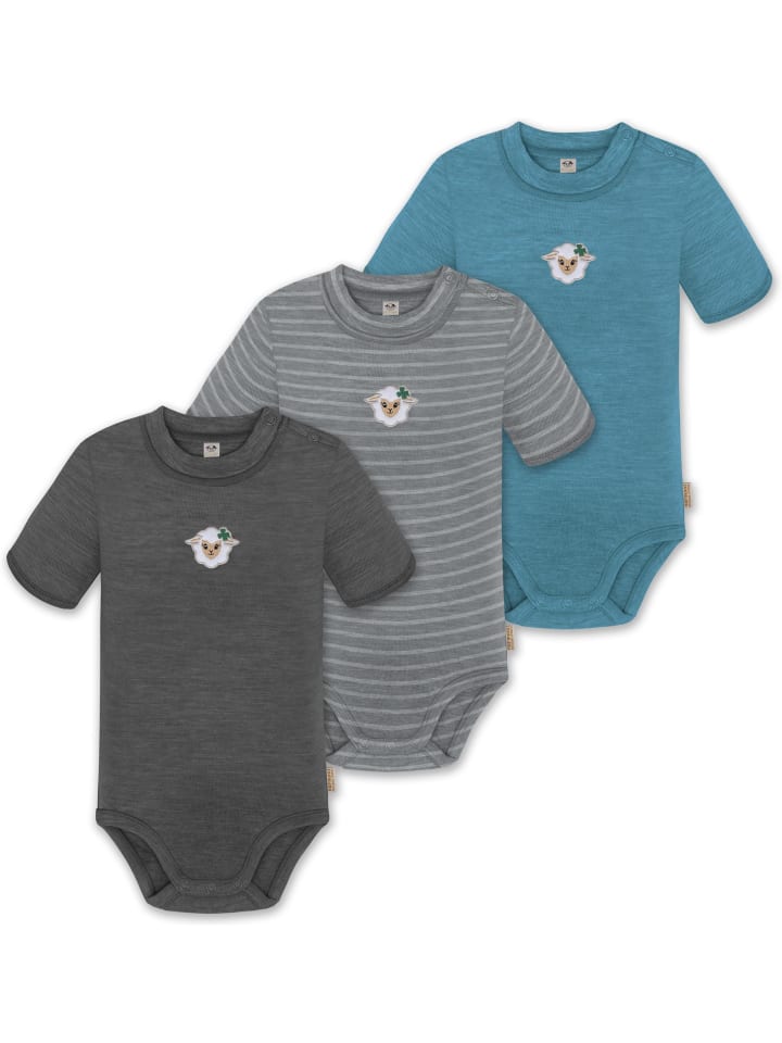 Normani Outdoor Sports Комплект из 3 унисекс комбинезонов-боди с короткими рукавами и пуговицами из мериносовой шерсти для младенцев, синего, серого и антрацитового цвета
Normani Outdoor Sports Комплект из 3 унисекс комбинезонов-боди с короткими рукавами и пуговицами из мериносовой шерсти для младенцев, синего, серого и антрацитового цвета