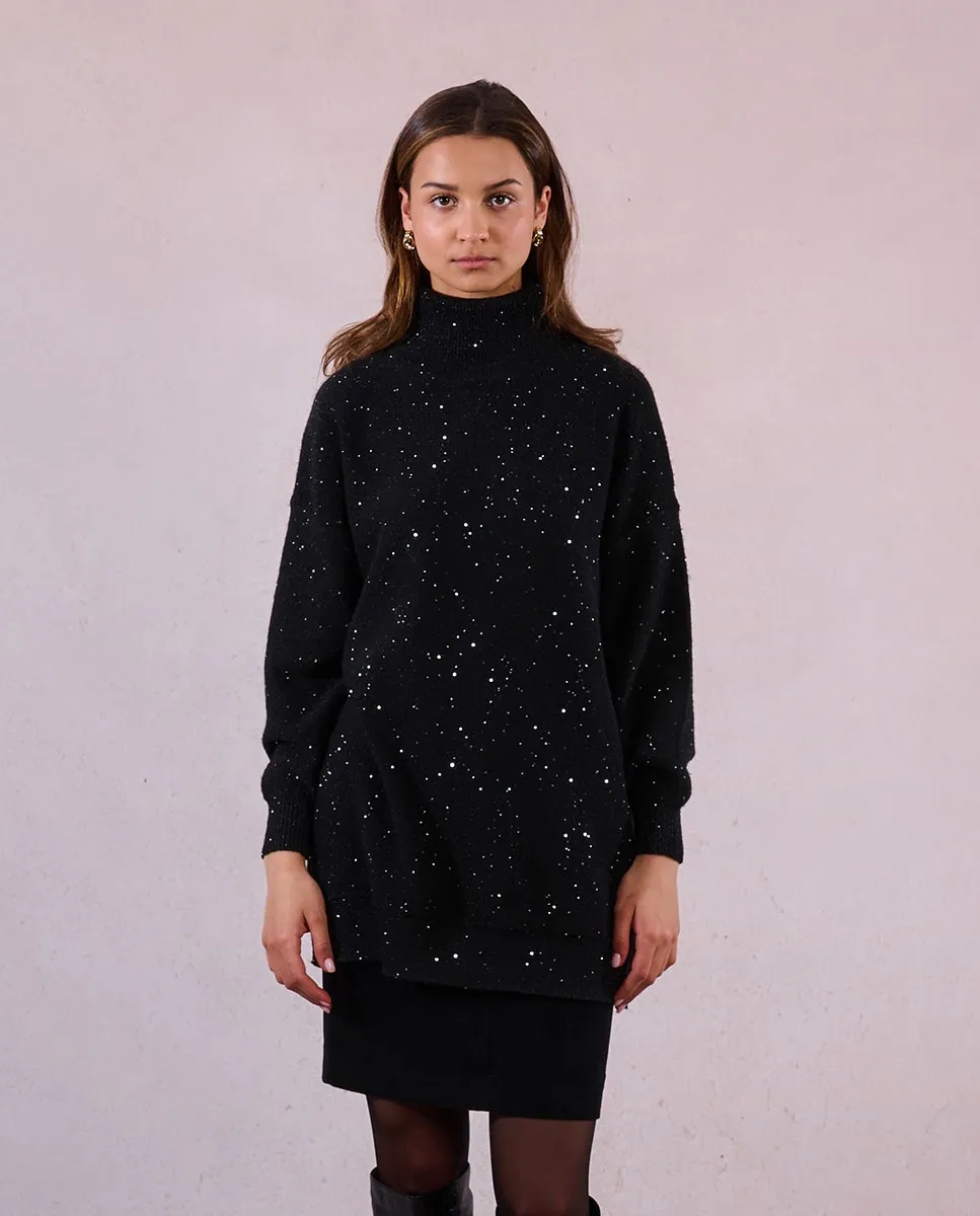 Женский джемпер с длинным рукавом с блестящими бусинами Molly Bracken, черный
Женский джемпер с длинным рукавом с блестящими бусинами Molly Bracken, черный