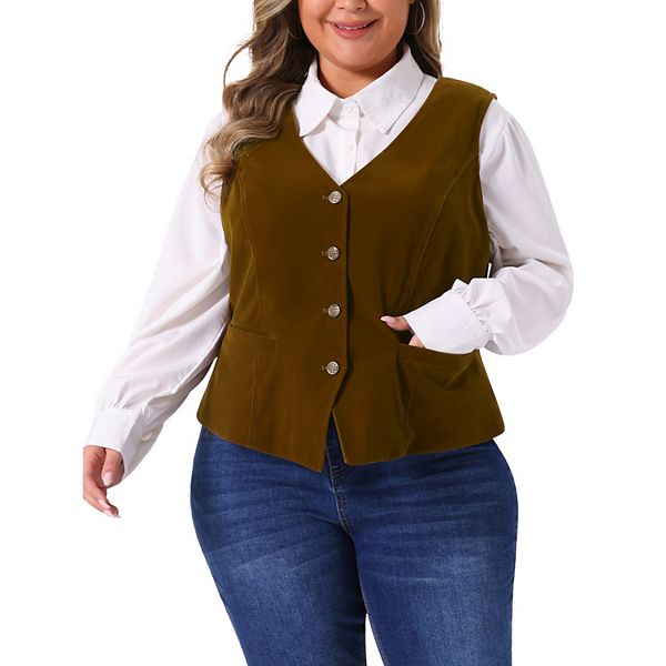 Женский жилет Plus size в стиле стимпанк из бархата, без рукавов, с пуговицами и V-образным вырезом Agnes Orinda, Brown
Женский жилет Plus size в стиле стимпанк из бархата, без рукавов, с пуговицами и V-образным вырезом Agnes Orinda, Brown