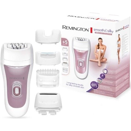 Эпилятор Smooth & Silk Ep5 5-в-1 с 40 пинцетами с титановым покрытием и 5 насадками, включая гребешок для бикини — белый/розовый, Remington
Эпилятор Smooth & Silk Ep5 5-в-1 с 40 пинцетами с титановым покрытием и 5 насадками, включая гребешок для бикини — белый/розовый, Remington