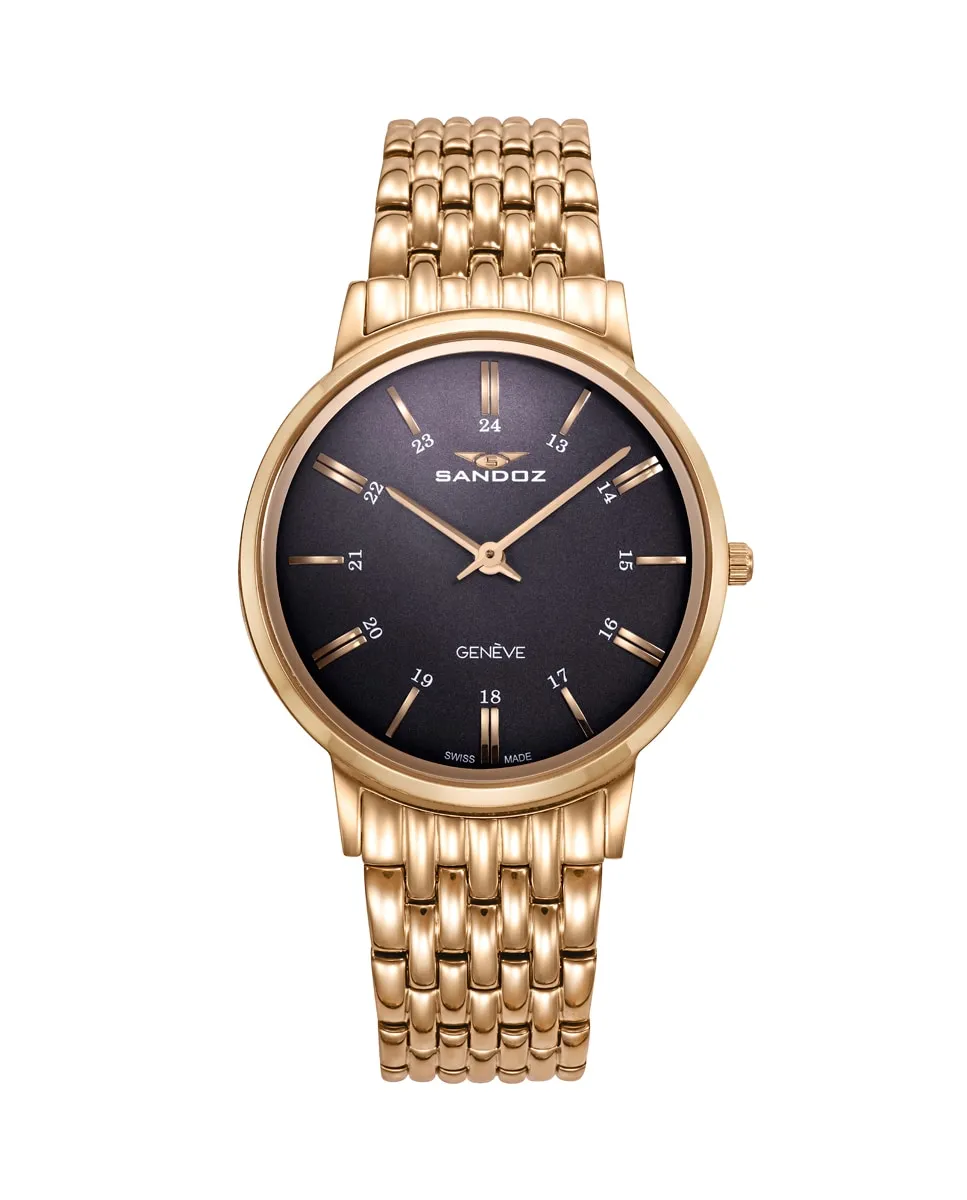 Элегантные мужские часы с тремя стрелками из стали золотистого оттенка Sandoz, золото
Элегантные мужские часы с тремя стрелками из стали золотистого оттенка Sandoz, золото