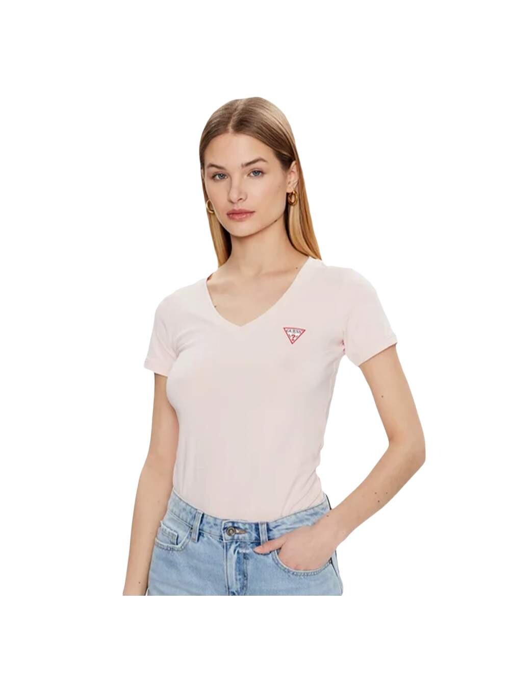 Футболка с оригинальным треугольным логотипом Guess, розовый
Футболка с оригинальным треугольным логотипом Guess, розовый