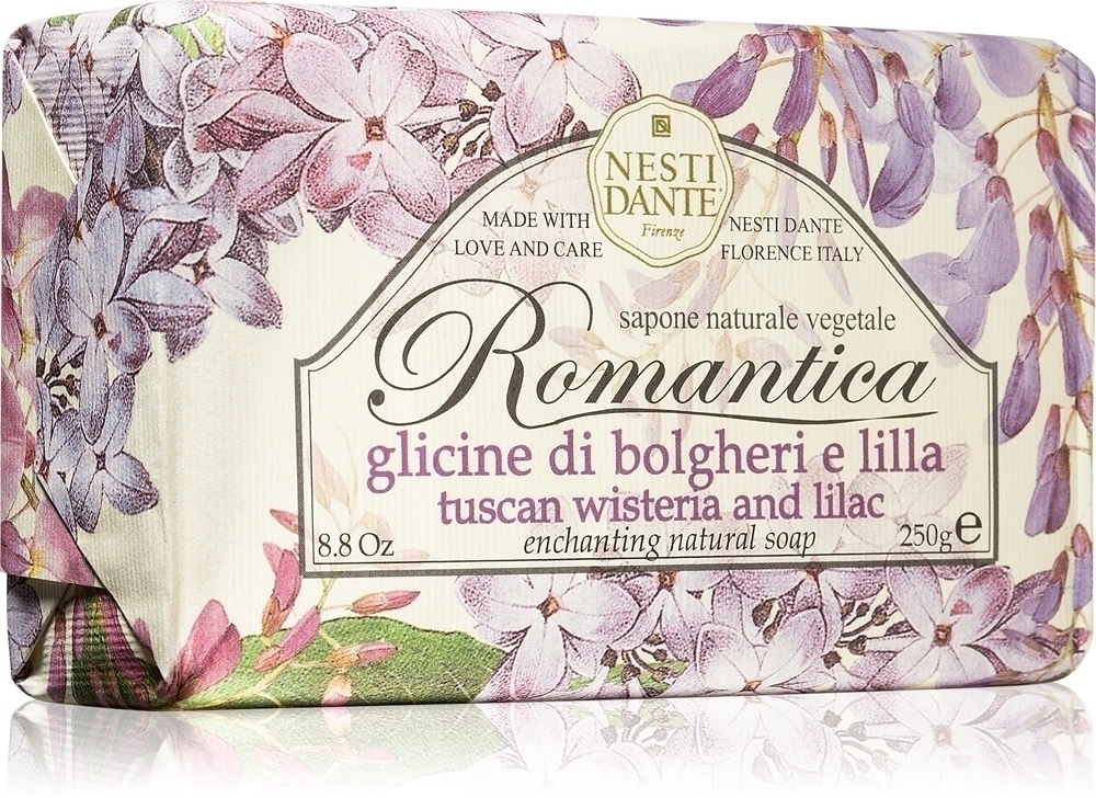 Натуральное мыло Romantica Tuscan Wisteria & Lilac Nesti Dante, 250 гр
Натуральное мыло Romantica Tuscan Wisteria & Lilac Nesti Dante, 250 гр