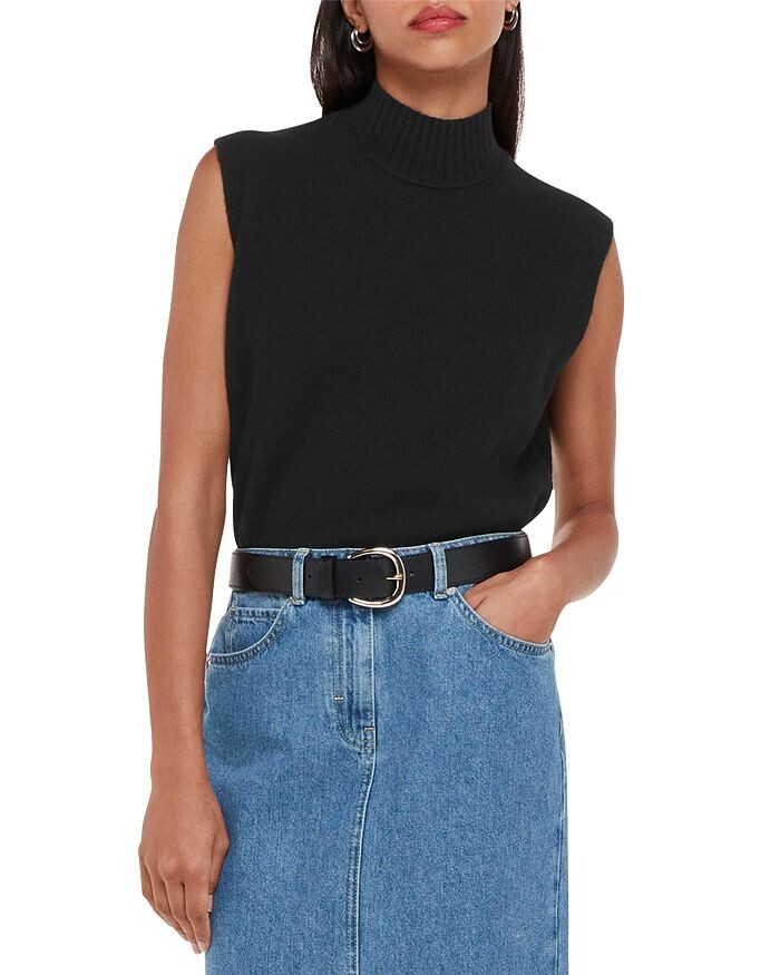 Вязаная майка с воротником-воронкой Whistles, черный
Вязаная майка с воротником-воронкой Whistles, черный