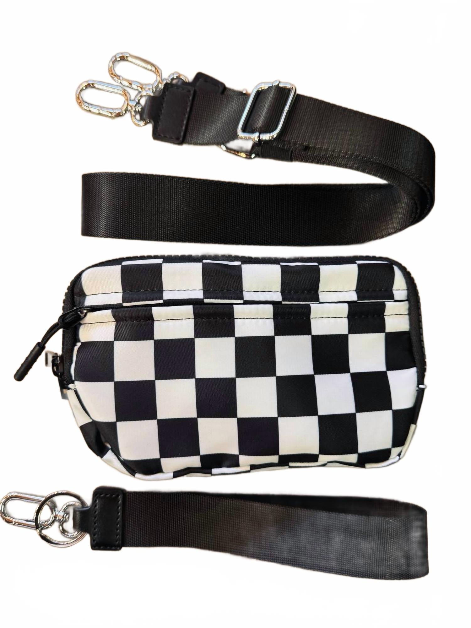 Женская поясная сумка-кошелек в черную клетку Kaydee Lynn 
Женская поясная сумка-кошелек в черную клетку Kaydee Lynn