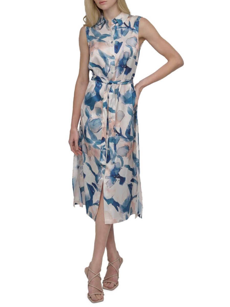 Платье-рубашка без рукавов с акварельным принтом DKNY, цвет Spring Navy
Платье-рубашка без рукавов с акварельным принтом DKNY, цвет Spring Navy