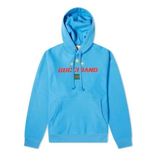 Толстовка men's band stars logo popover blue Gucci, синий 
Толстовка men's band stars logo popover blue Gucci, синий