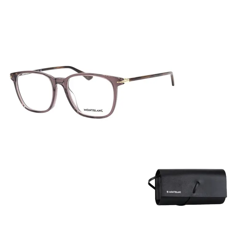 MONTBLANC Квадратная оправа для очков Мужская прозрачная коричневая, Transparent Brown