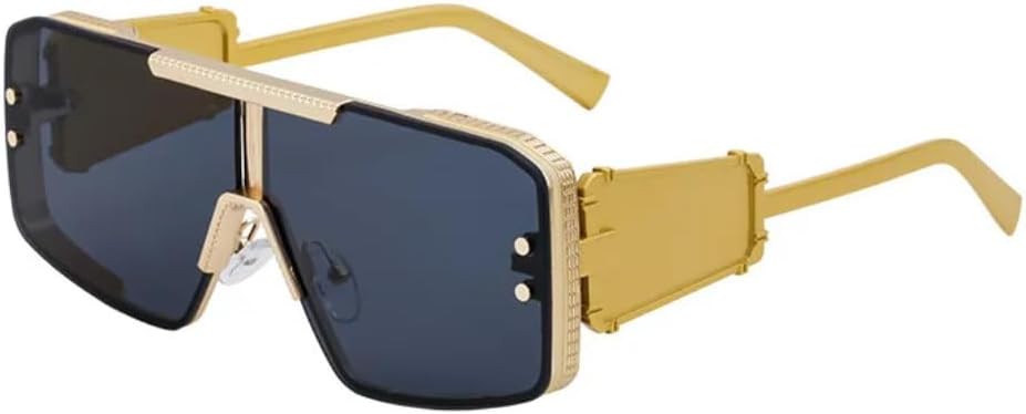 Роскошные солнцезащитные очки большого размера в крупной оправе для женщин и мужчин, винтажные, популярные, в стиле металл-панк, с плоской верхней частью, защита от УФ-излучения UV400 TKKTLLT, Gold Leg Black
Роскошные солнцезащитные очки большого размера в крупной оправе для женщин и мужчин, винтажные, популярные, в стиле металл-панк, с плоской верхней частью, защита от УФ-излучения UV400 TKKTLLT, Gold Leg Black