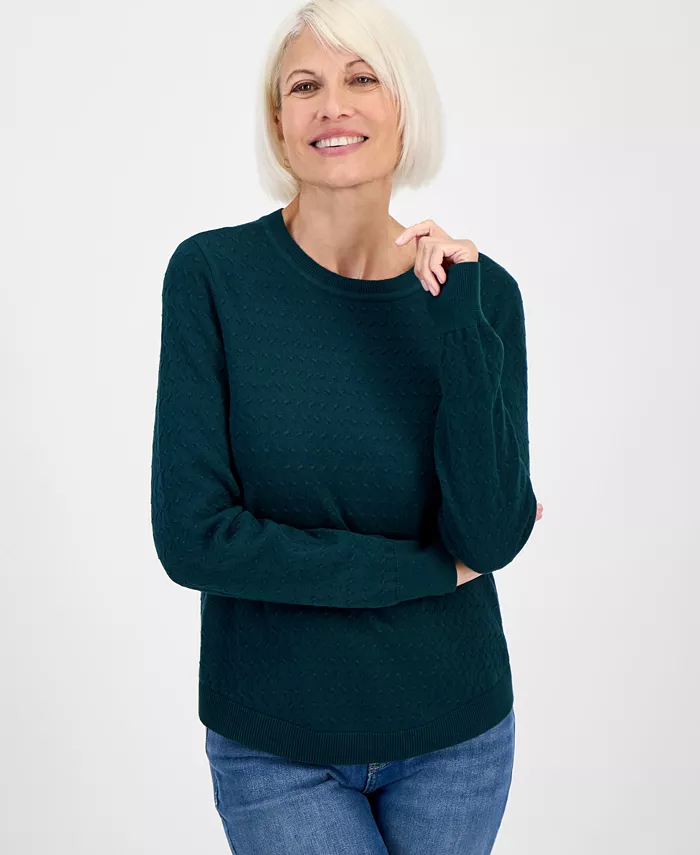 Маленький свитер с закругленным краем из хлопка Style & Co, зеленый
Маленький свитер с закругленным краем из хлопка Style & Co, зеленый