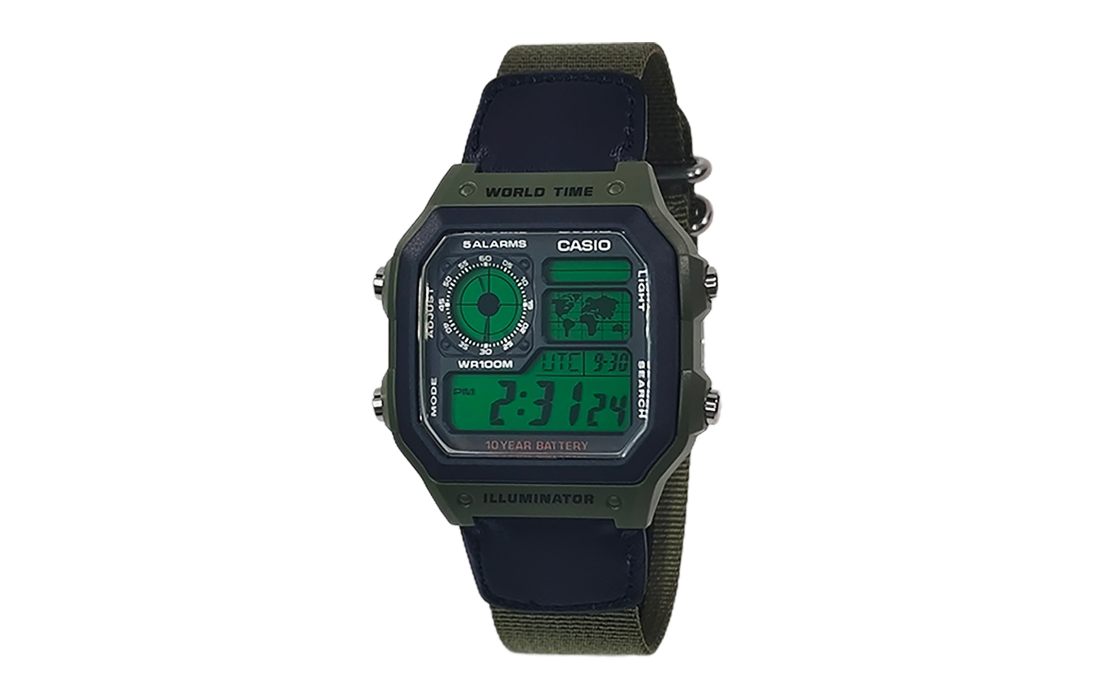 CASIO Мужские часы Retrofit Series с кварцевым механизмом и ремешком из силикона и нейлона, черный циферблат
CASIO Мужские часы Retrofit Series с кварцевым механизмом и ремешком из силикона и нейлона, черный циферблат