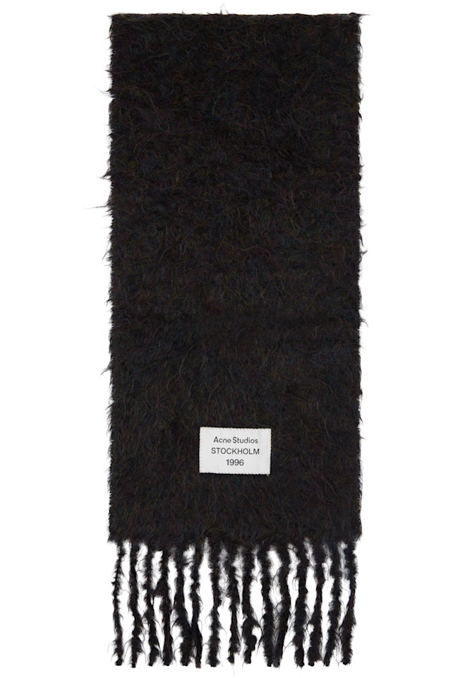 Acne Studios Черный шерстяной шарф с логотипом
Acne Studios Черный шерстяной шарф с логотипом