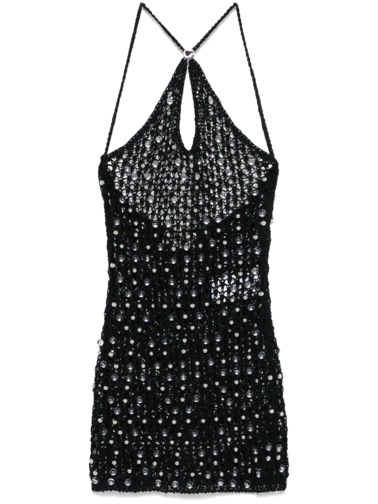 Coperni трикотажное платье мини с бисером, черный
Coperni трикотажное платье мини с бисером, черный