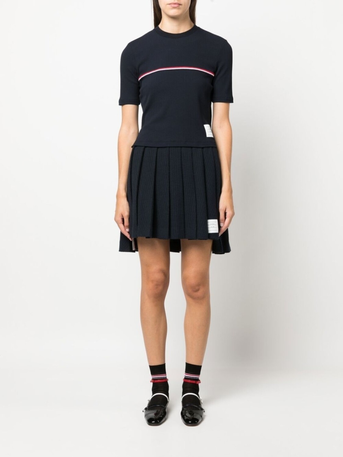 Хлопковая футболка в рубчик с RWB-полосками Thom Browne, синяя
Хлопковая футболка в рубчик с RWB-полосками Thom Browne, синяя