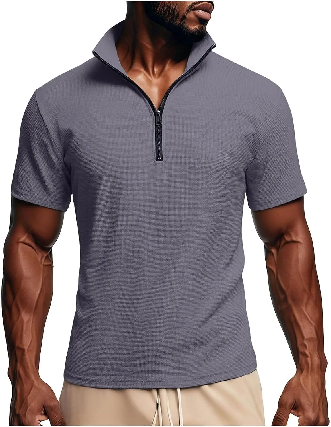 Футболка с коротким рукавом и воротником-стойкой Quarter Zip
Футболка с коротким рукавом и воротником-стойкой Quarter Zip