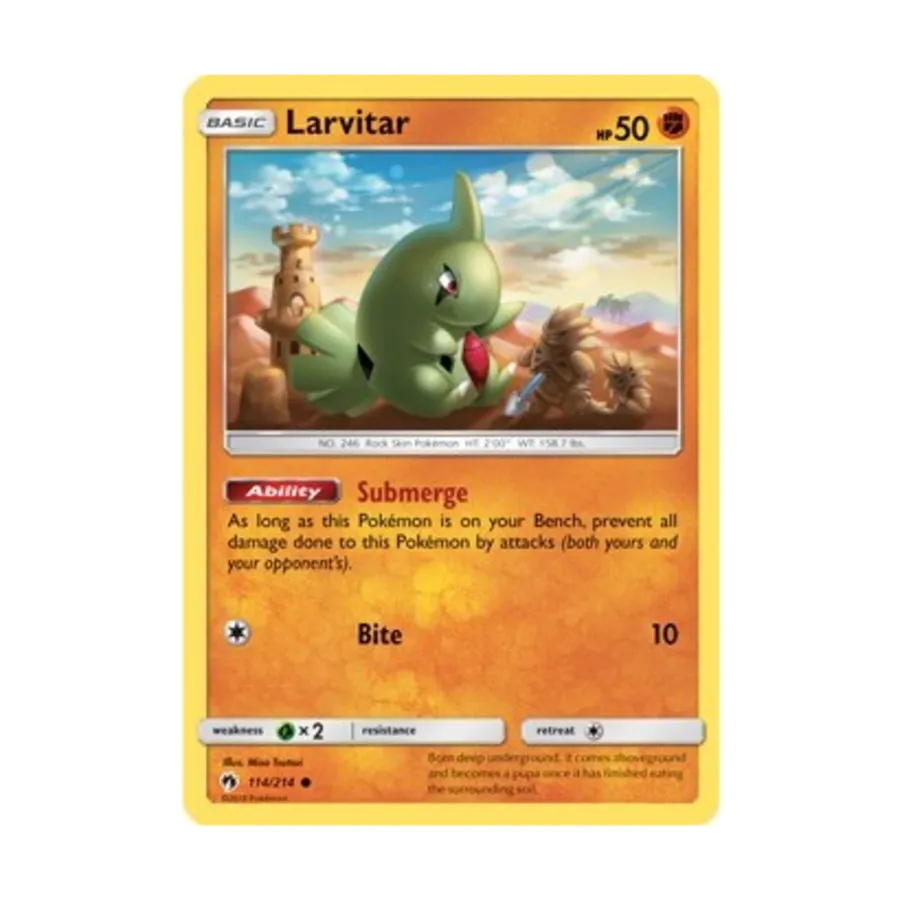 CCG Ларвитар (114) (С) #114, Pokemon - SM - Lost Thunder - Singles
CCG Ларвитар (114) (С) #114, Pokemon - SM - Lost Thunder - Singles