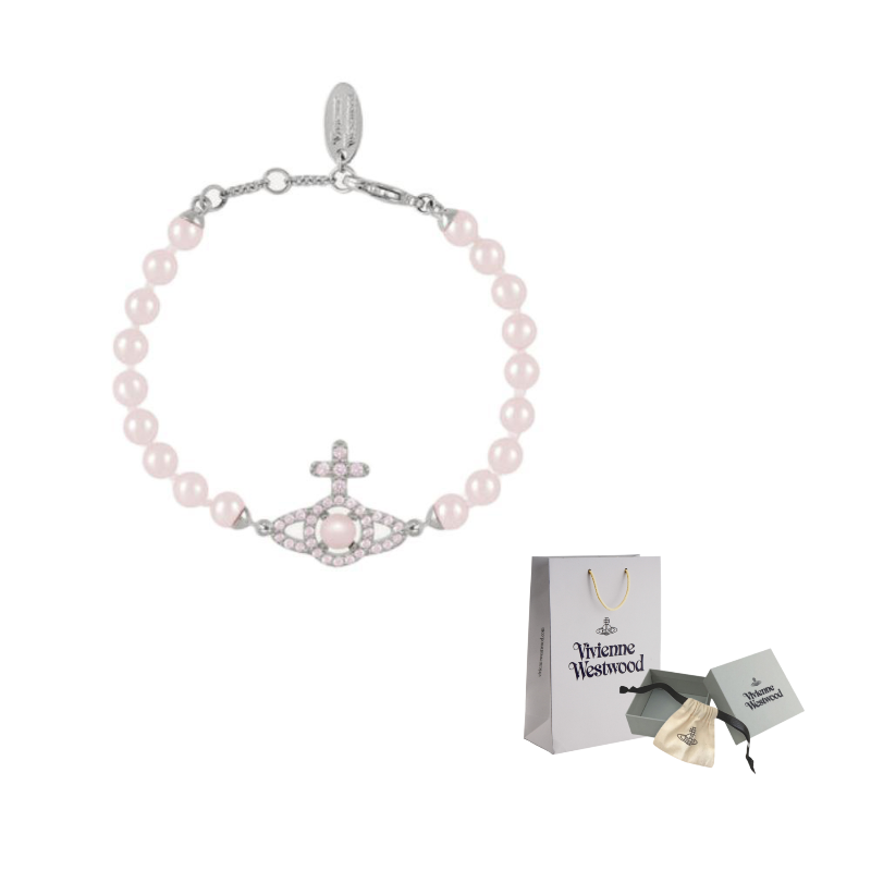 Vivienne Westwood Браслет Brass Glass в стиле барокко с розовым жемчугом Saturn для женщин, серебристый/розовый
Vivienne Westwood Браслет Brass Glass в стиле барокко с розовым жемчугом Saturn для женщин, серебристый/розовый