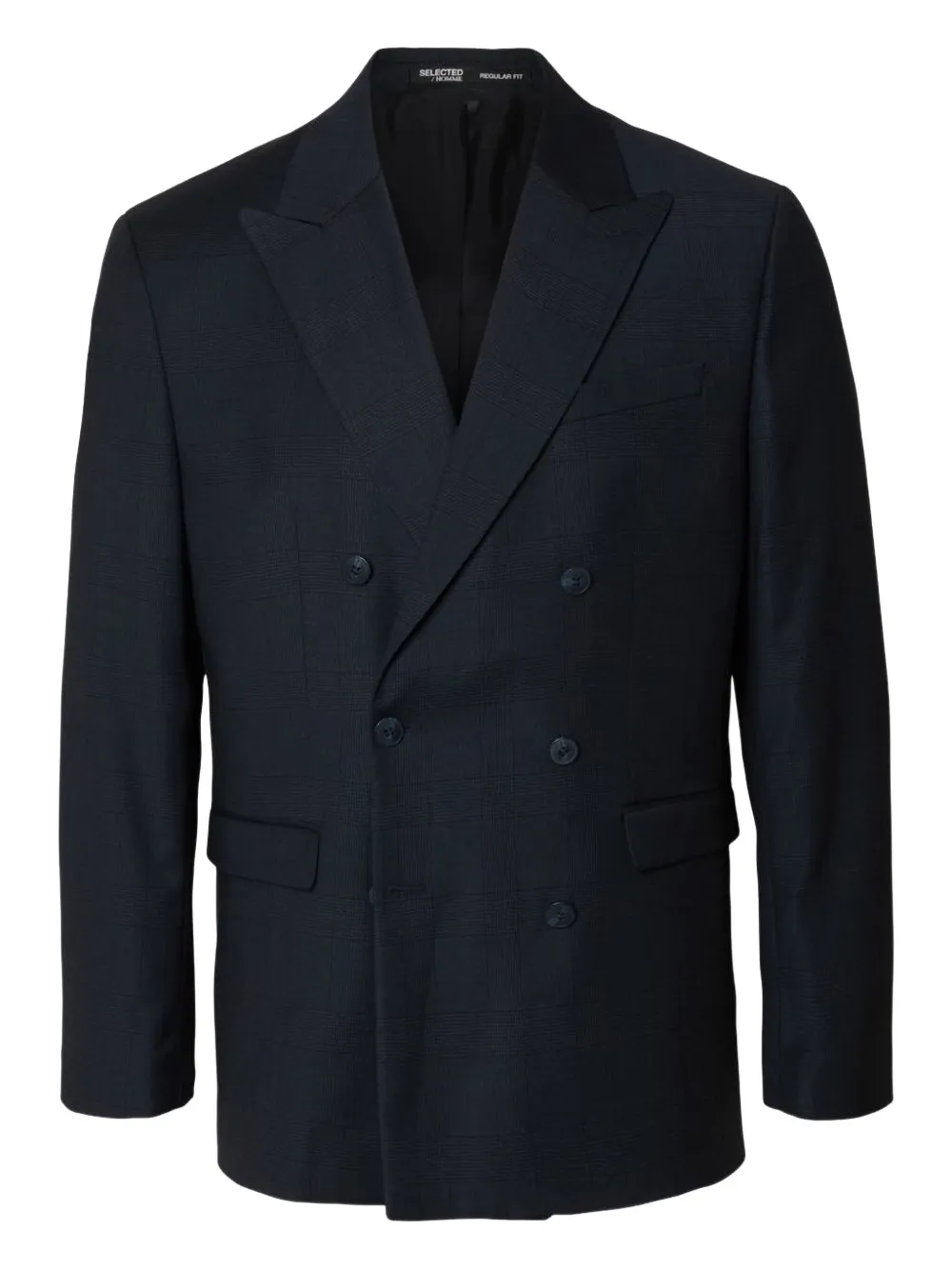 Двубортный пиджак в клетку Selected, синий
Двубортный пиджак в клетку Selected, синий