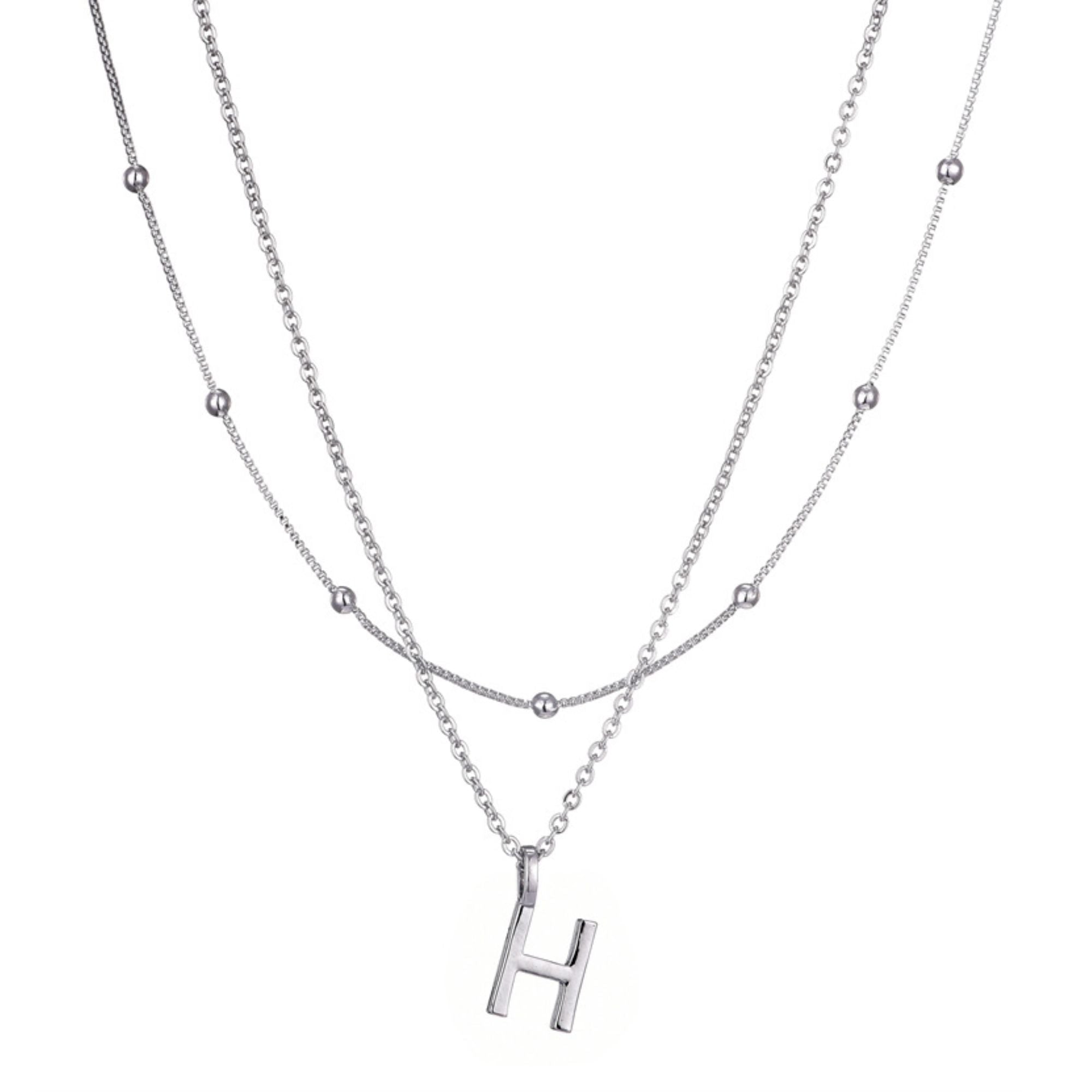 Посеребренное многослойное ожерелье с инициалами Adornia, Silver-H
Посеребренное многослойное ожерелье с инициалами Adornia, Silver-H