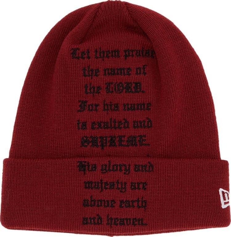 Шапка Supreme x New Era Psalm 'Dark Red', красный
Шапка Supreme x New Era Psalm 'Dark Red', красный