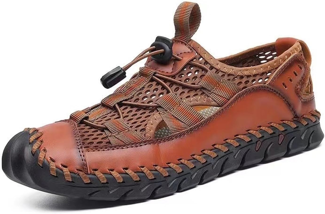 Мужские походные сандалии с закрытым носком, спортивные кожаные сандалии для легкой прогулки по тропам, повседневная водонепроницаемая обувь Dmgyck, коричневый
Мужские походные сандалии с закрытым носком, спортивные кожаные сандалии для легкой прогулки по тропам, повседневная водонепроницаемая обувь Dmgyck, коричневый