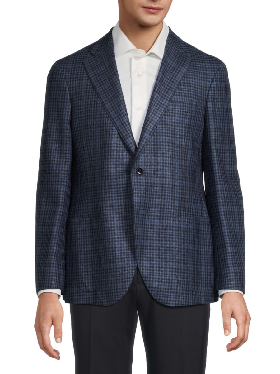 Спортивное пальто современного кроя из натуральной шерсти и шелка в клетку Lubiam, синий
Спортивное пальто современного кроя из натуральной шерсти и шелка в клетку Lubiam, синий