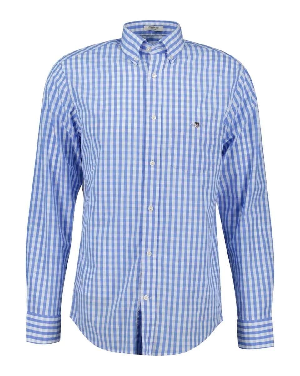 Мужская рубашка в клетку из хлопка, классический крой Gant, синий
Мужская рубашка в клетку из хлопка, классический крой Gant, синий