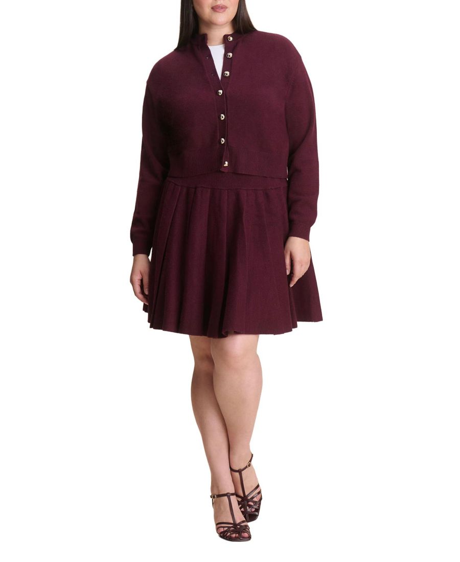 Женская плиссированная мини-юбка-свитер ELOQUII, Burgundy
Женская плиссированная мини-юбка-свитер ELOQUII, Burgundy