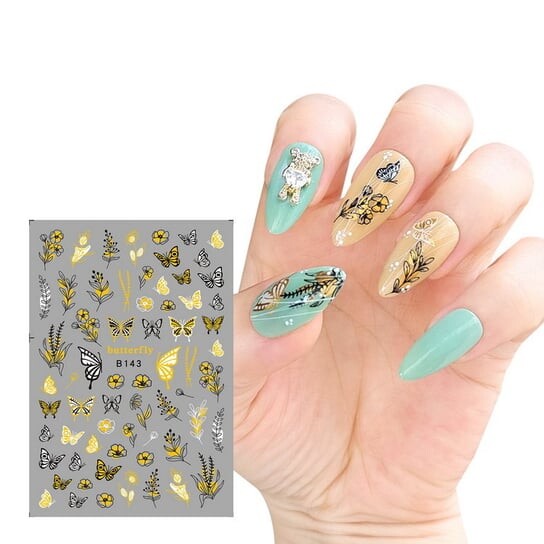Наклейки для украшения ногтей Цветочные узоры B-143, Frezarkowo 
Наклейки для украшения ногтей Цветочные узоры B-143, Frezarkowo
