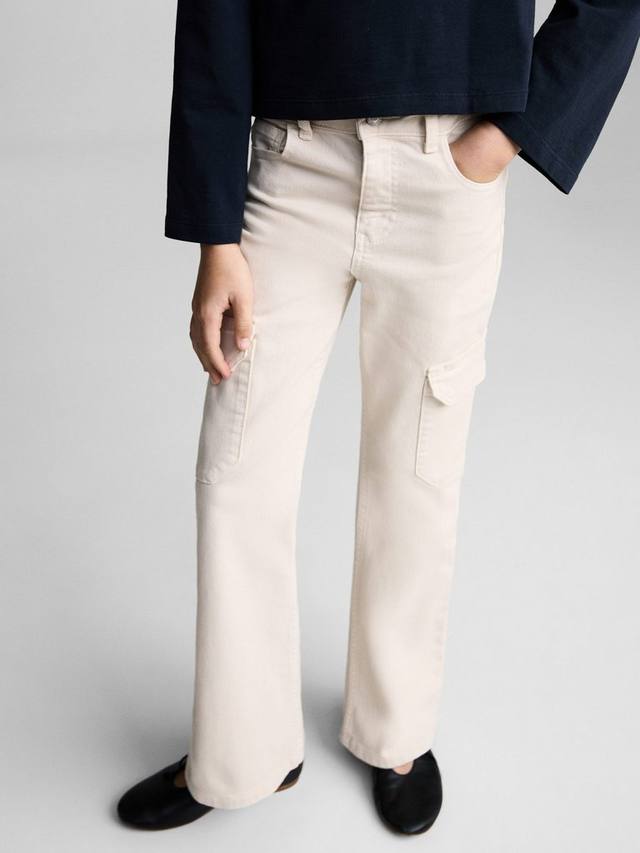 Детские расклешенные джинсы карго Mango, Natural
Детские расклешенные джинсы карго Mango, Natural