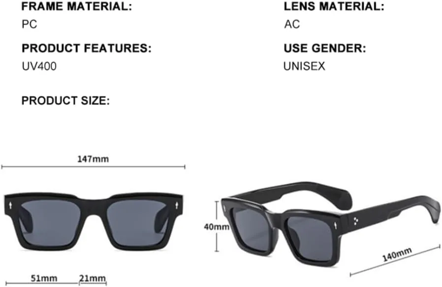 Ретро-модные солнцезащитные очки для женщин и мужчин, классический винтажный стиль, защита от УФ-излучения UV400, для активного отдыха на природе VFDHN, Black Glear
Ретро-модные солнцезащитные очки для женщин и мужчин, классический винтажный стиль, защита от УФ-излучения UV400, для активного отдыха на природе VFDHN, Black Glear