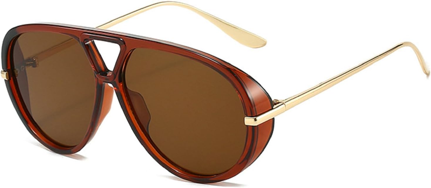 Модные солнцезащитные очки-пилот для женщин и мужчин, круглые солнцезащитные очки в винтажном стиле с большой оправой, солнцезащитные очки-щитки для мужчин в стиле панк Melrose, Brown
Модные солнцезащитные очки-пилот для женщин и мужчин, круглые солнцезащитные очки в винтажном стиле с большой оправой, солнцезащитные очки-щитки для мужчин в стиле панк Melrose, Brown