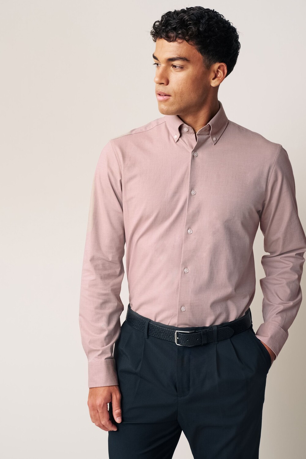 Фирменная фактурная рубашка motionflex с эластичной тканью Next, бежевый 
Фирменная фактурная рубашка motionflex с эластичной тканью Next, бежевый