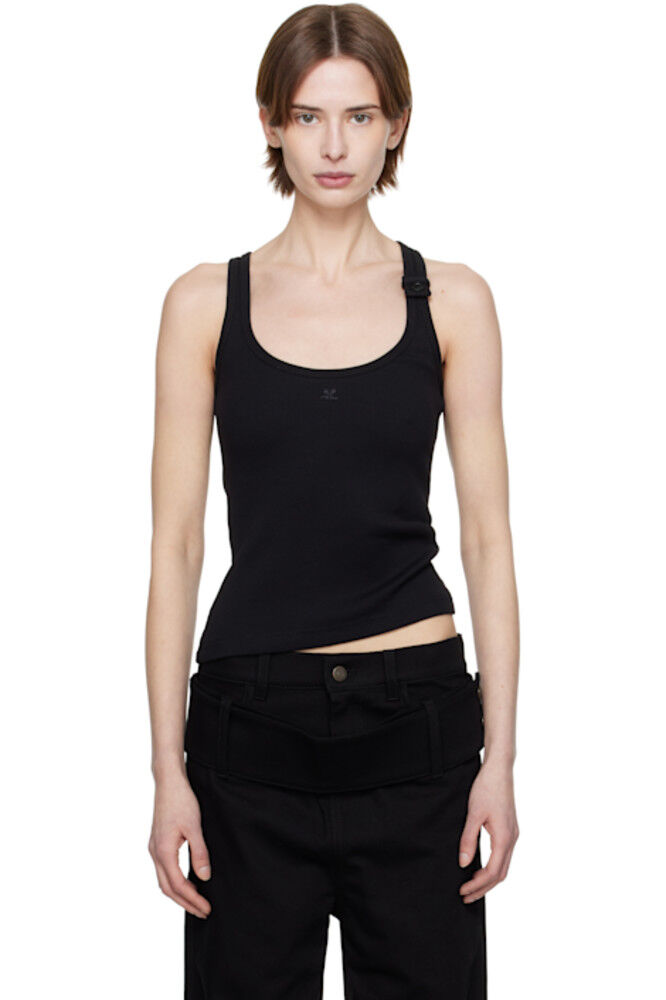 Черная майка в рубчик в стиле 90-х Courrèges
Черная майка в рубчик в стиле 90-х Courrèges