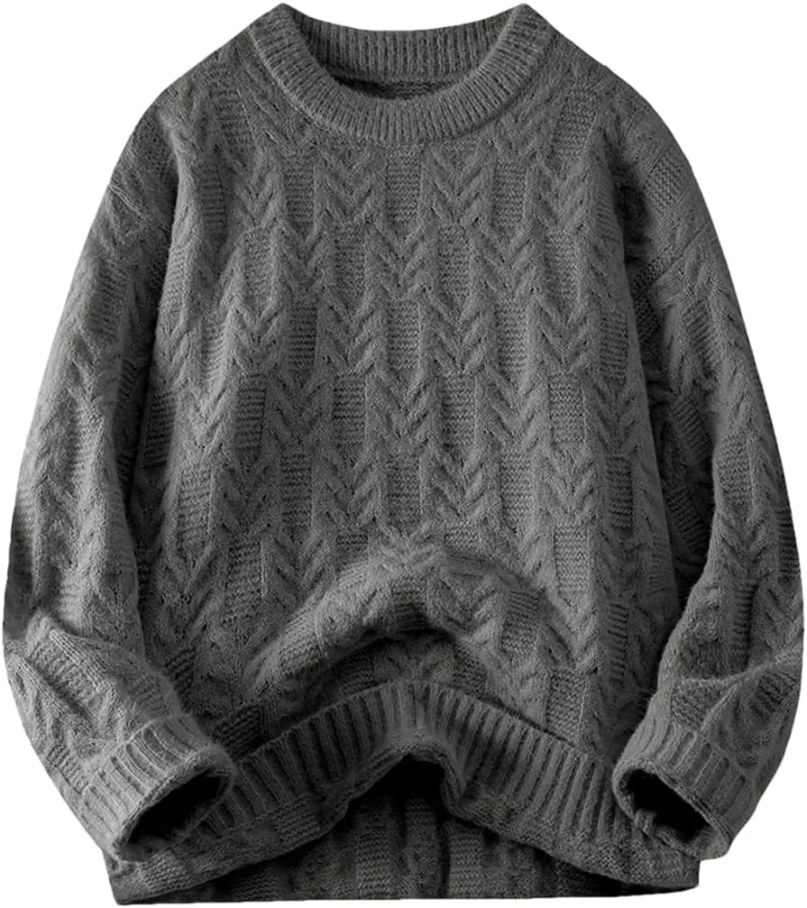 Мужской свитер с круглым вырезом и длинными рукавами
Мужской свитер с круглым вырезом и длинными рукавами