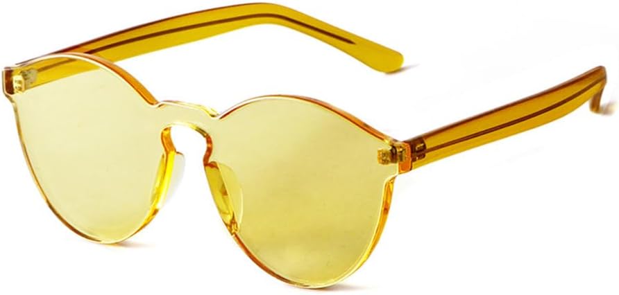 Модные классические круглые солнцезащитные очки без оправы с защитой от УФ-излучения UV400, цельные, увеличенного размера, в винтажном стиле, с прозрачными цветными линзами TYUVIVO, C5 Yellow
Модные классические круглые солнцезащитные очки без оправы с защитой от УФ-излучения UV400, цельные, увеличенного размера, в винтажном стиле, с прозрачными цветными линзами TYUVIVO, C5 Yellow