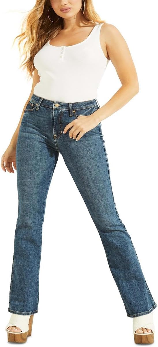 GUESS Женские сексуальные расклешенные джинсы, Blue Fog Wash
GUESS Женские сексуальные расклешенные джинсы, Blue Fog Wash