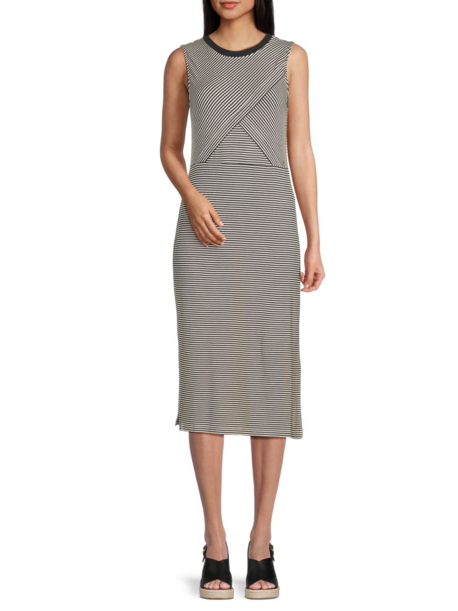 Платье-футляр миди из эластичного трикотажа в полоску с геометрическими вставками Tommy Hilfiger, цвет Multi Stripe 
Платье-футляр миди из эластичного трикотажа в полоску с геометрическими вставками Tommy Hilfiger, цвет Multi Stripe