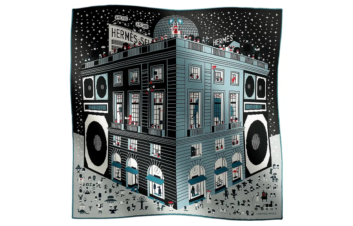 Шелковый шарф мужской светло-серый/черный HERMES
Шелковый шарф мужской светло-серый/черный HERMES