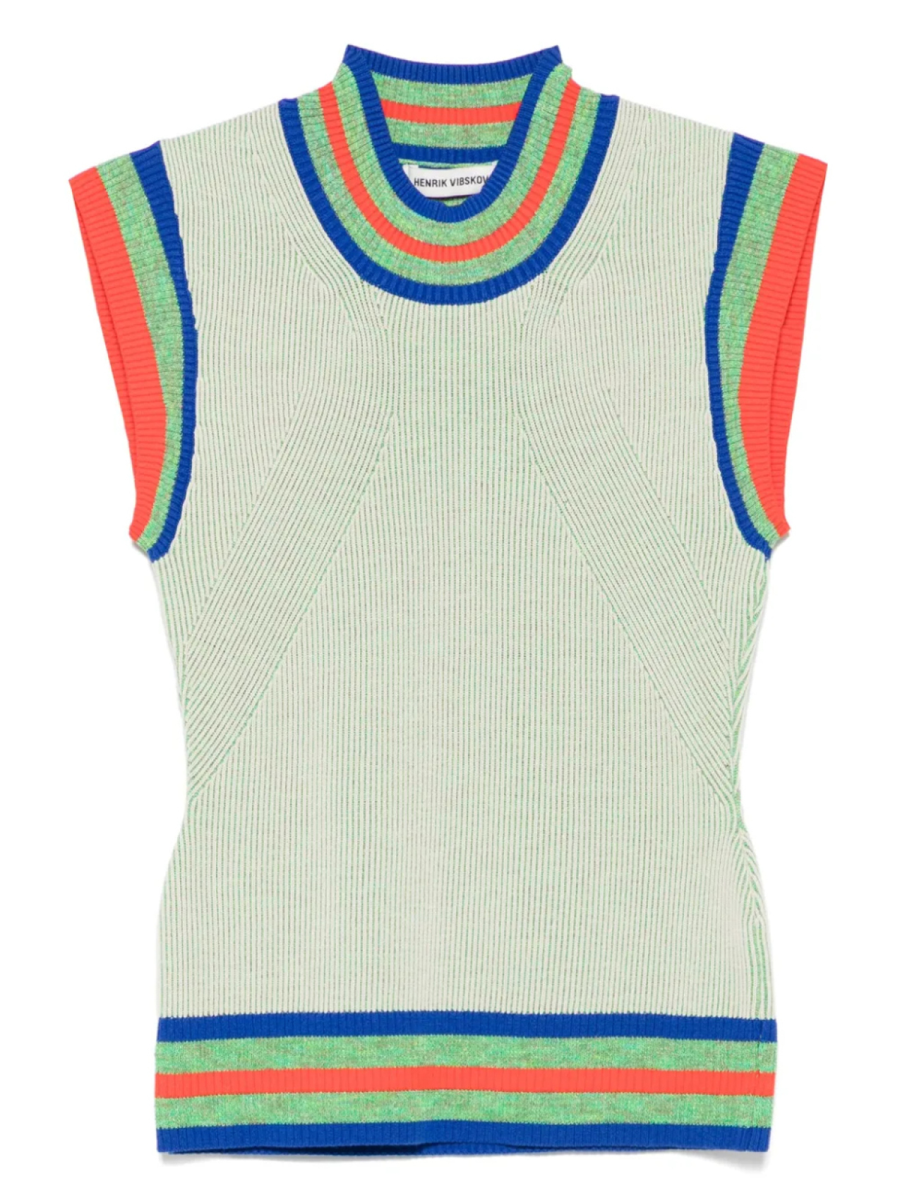 Жилет с полосатой каймой Henrik Vibskov, зеленый 
Жилет с полосатой каймой Henrik Vibskov, зеленый