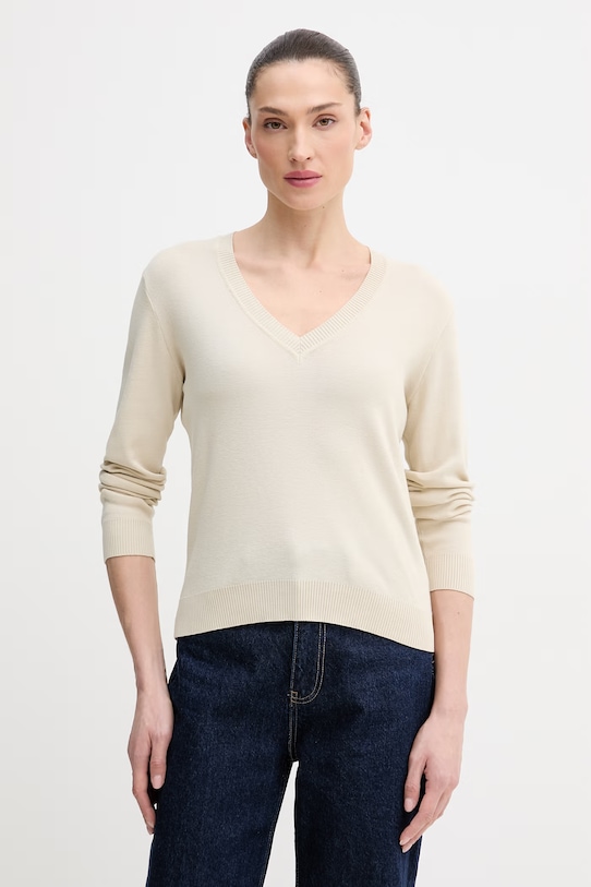 Хлопковый свитер United Colors of Benetton, бежевый
Хлопковый свитер United Colors of Benetton, бежевый