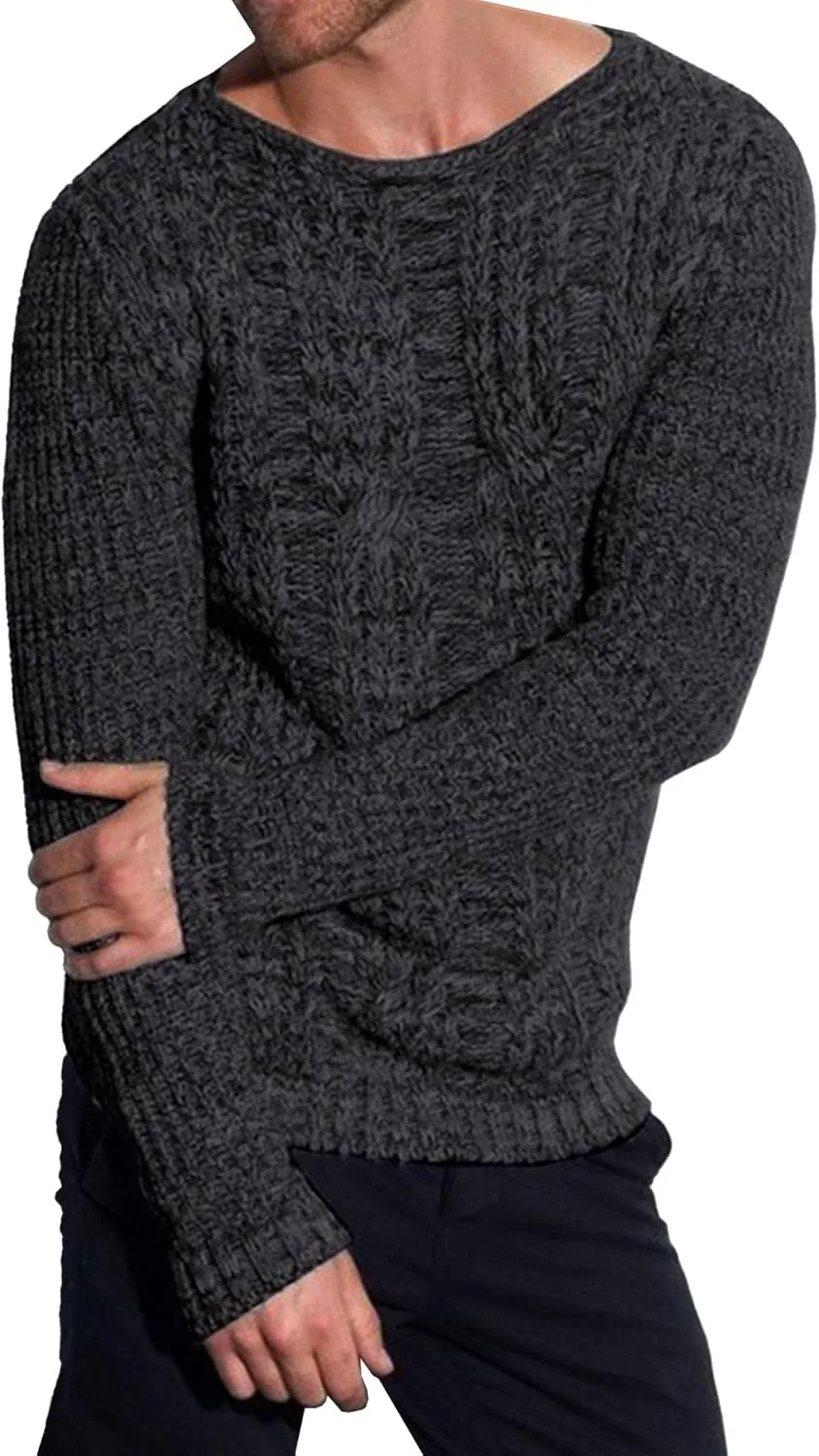 Мужской свитер с рубчиком и крупной вязкой JEShifangjiusu
Мужской свитер с рубчиком и крупной вязкой JEShifangjiusu