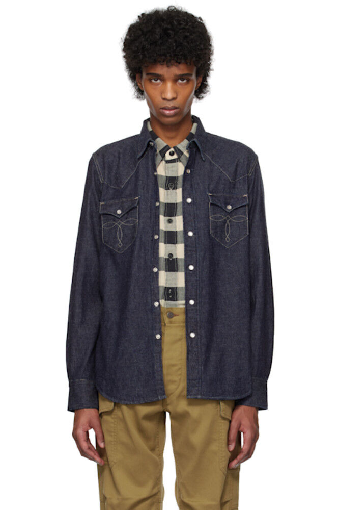 Рубашка джинсовая облегающая в стиле вестерн Indigo RRL
Рубашка джинсовая облегающая в стиле вестерн Indigo RRL